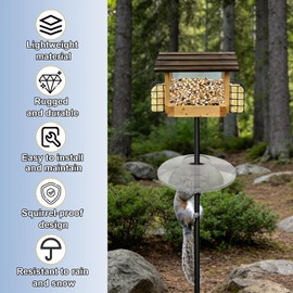 LEDBarz Universal Bird Feeder Squirrel Guard and Rain Cover (Inner Diameter 4.1 inches) - Protective Cover for Cylindrical Bird Feeders - Clear Acrylic