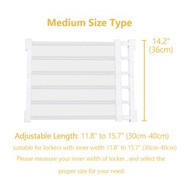 BEMAXYE Bak to School Locker Shelf Organizer - Adjustable Separator Shelves Tension Storage Shelf for Students, Office Workers, Fits Lockers inner width 11.8"-15.7"(14.2 wide)