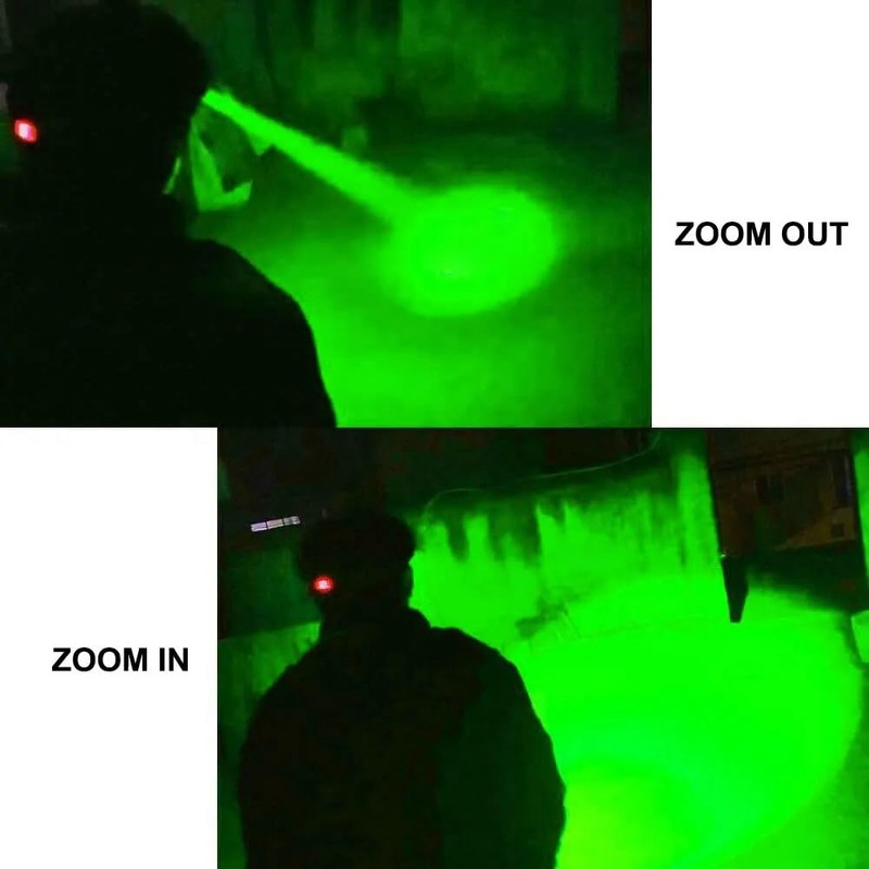 LUXNOVAQ Rechargeable Green Light Headlamp, Ultra-Bright LED Hunting Headlamp, Zoomable