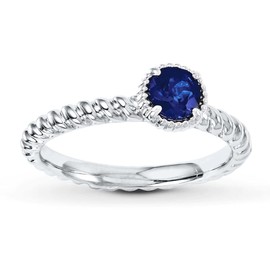 55Carat Elige tu color - Anillo apilable de plata de ley 925, diseño occidental, regalo perfecto para boda o aniversario para mujeres, talla 4-13, Piedra preciosa, zafiro azul creado