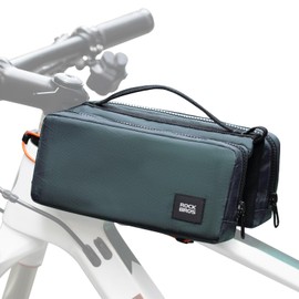 ROCKBROS Bicycle Frame Bag, High-Capacity Top Tube Container with 2 Side Pouches, Bike Tool Holder, Cycling Storage Pouch with 1 Adjustable Shoulder Strap, 6 Colors