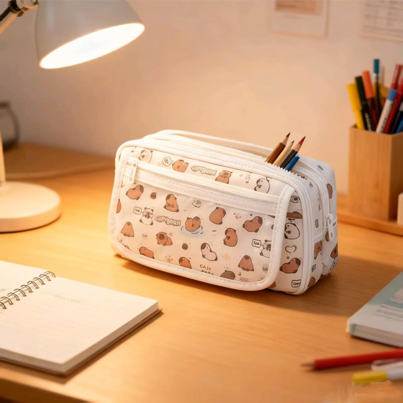 JUTOROSY Large Capacity Anime Pencil Case, 9-Compartment Pen Organizer