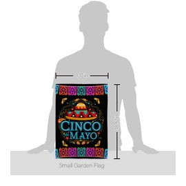 Breeze Decor Picado Cinco de Mayo Garden Flag Set with Stand Summer Party Cactus Pinata Sombrero Mexican Fiesta Outdoor House Decoration Banner Small Yard Gift Double-Sided, Thick Fabric, Made in USA