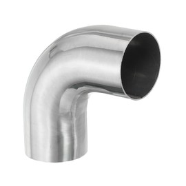 PATIKIL 2 Inch OD 304 Stainless Steel Butt, 90 Degree Elbow Pipe Fitting Bend Welding Sweat Solder Connection for Stair Handrail