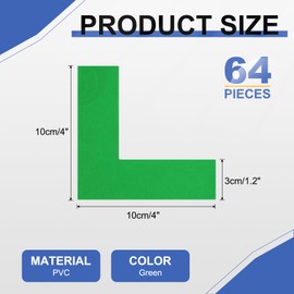 PATIKIL 5S Location Marking Corner, 64 Pcs 10 x 10 x 3 cm PVC L-Shape Floor Marking Tape Workplace Floor Organization Markers for Office Warehouse Desk Table Top, Green