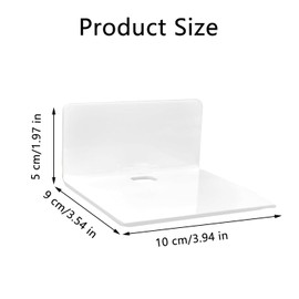 DUOHERESHUI Wall Shelf, No Drilling, Pack of 4 Floating Shelves, Wall Boards Shelf, Shelves for Walls, Acrylic Floating Shelf Wall, with Cable Hole, for Kitchen, Bedroom, Bathroom, Living Room (White)