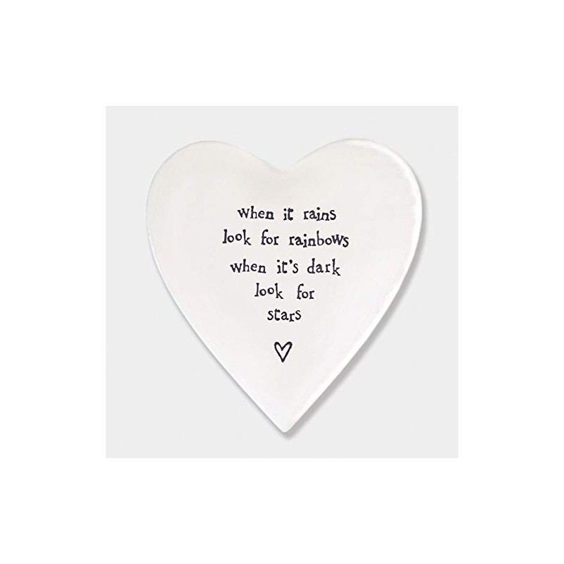 East of India Heart Coaster 'When it rains'