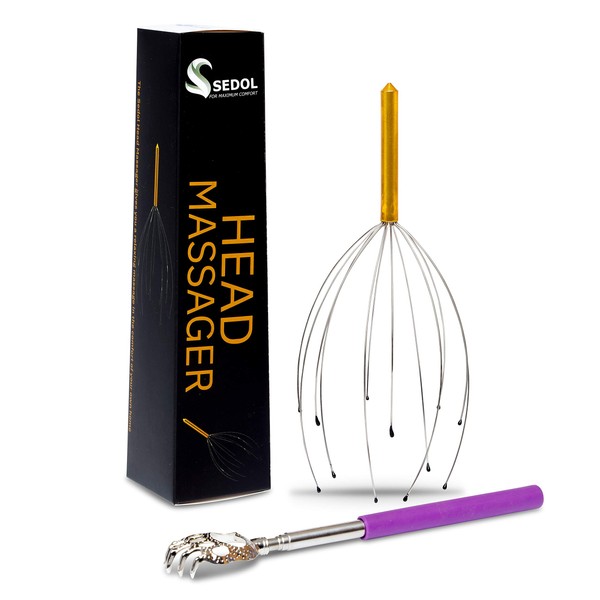 Sedol Portable Head Massager and Telescopic Extendable Back Scratcher Pamper/Massage