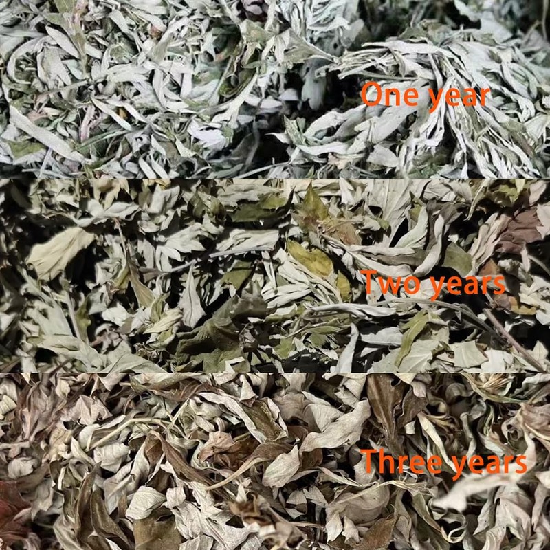 KUSRUP Wild, Three-Year-Old Pure Dried Mugwort Leaves (Stem-Free), Artemisia argyi