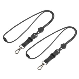 PATIKIL 2Pcs Neck Lanyard Strap for Keys ID Badges Holder Keychain Lanyard Black
