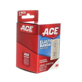 ACE 207314 Elastic Bandage with E-Z Clips, 3-Inch x 64-Inch
