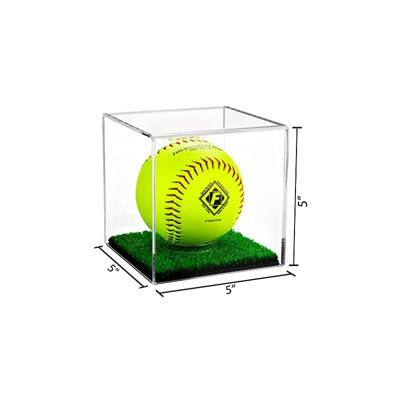 Better Display Cases Clear Acrylic Softball Display Case with Turf