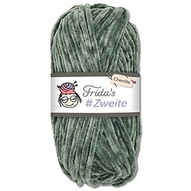 Frida's #Zweite Wolle 100 g Chenille Wool for Amigurumi, Knitting and Crochet, Soft (20 - Dark Grey)