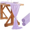 2 Packs Light Purple Chiffon Table Runner 27x120 Inches Elegant