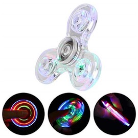 Fidget Spinners, Glow in The Dark Sensory Toys for Kids, 4-8-12, ADHD & Anxiety Stress Relief, Portable and Crystalline Design - Color: White