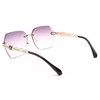 Feisedy Ladies Classic Rimless Metal Frame Diamond Cut Sunglasses, B2567