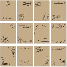 12 Pcs Sticky Notes 3 x 4 Inch Cute Sticky Notes Post Notes Motivational Stick Pads Appreciation Self Sticky Notes for Office School, 30 Sheets Each