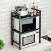 DOLALIKE Expandable Microwave Rack, Countertop Kitchen Utensils Tableware Storage, Carbon