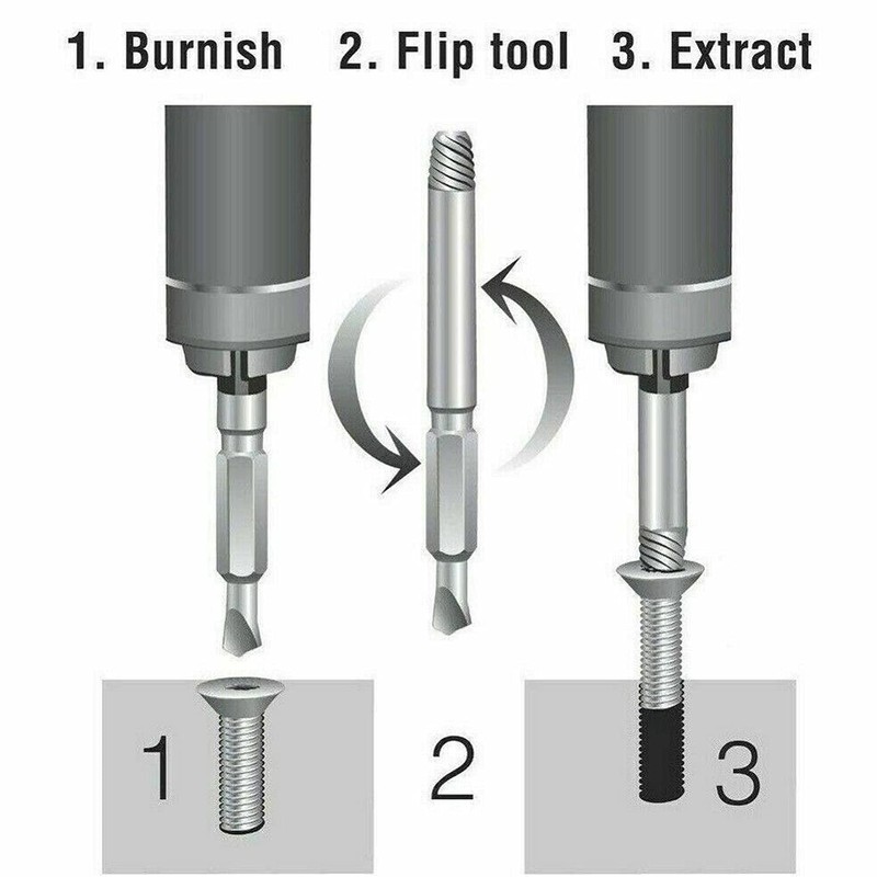 Yotsuba 6Pcs Damaged Screw Extractor Kit, Broken Bolt Remover Set,