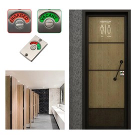 5Pcs Latch Indicating Lock,Vacant Occupied Bathroom Lock,Zinc Alloy Door PrivacyLock with Indicator,Door Bolt for Vacant/Engaged Bathroom WC Public Restroom Toilet Partition (Black)