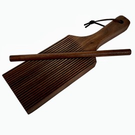 Gnocchi Board - Hand Crafted in USA of American Grown Walnut - Solid Wood Gnocchi Paddle with Garganelli Stick - Cavatelli Pasta Maker - Pasta Board Gnocchi Roller by Crafted Home Goods