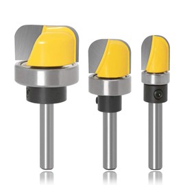 Mesee 3 Pieces Bowl and Tray Template Router Bit Set with Bearing Guide Dish Carving Router Bits Woodworking Milling Cutter Tool, 1/4 Inch Shank