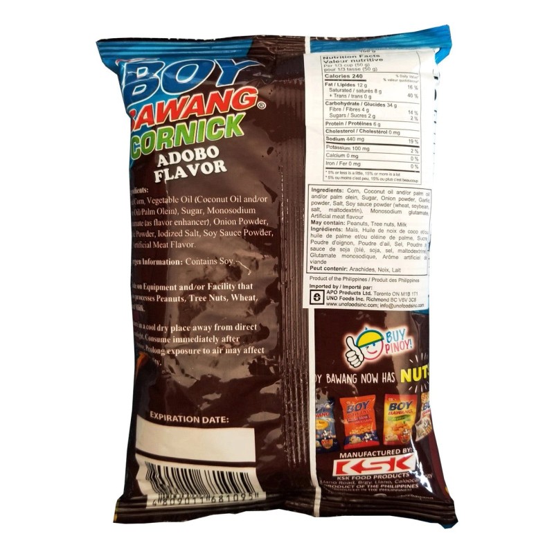 KSK FOOD PRODUCTS I Boy Bawang Cornick Adobo Flavored Fried