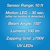 PIC 2-in-1 Solar Bug Zapper and Motion Sensor LED Light,