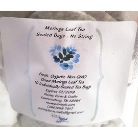 Moringa Oleifera Malunggay Leaf Tea Bags 100% Pure Moringa - All Natural! (10 Pk) - MADE FRESH ON DEMAND!