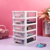 Operitacx 5 Plastic Storage Drawers, Multifunctional Clear Storage Drawers Tower