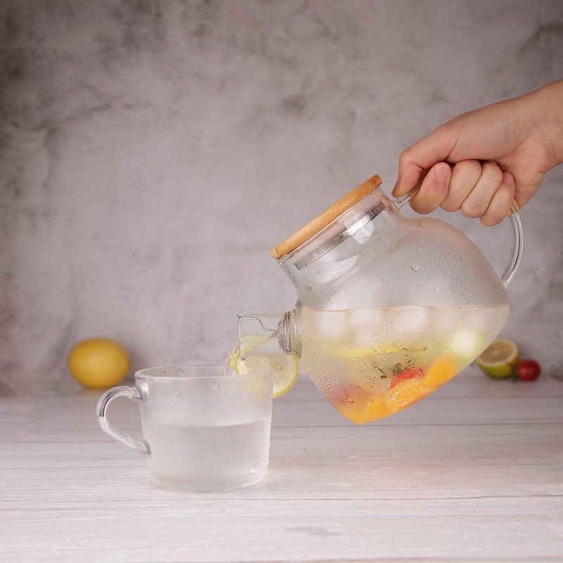 CnGlass Glass Teapot Stovetop Safe,20.3 oz Clear Tea pot with