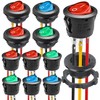 Waterproof Round Rocker Switch, Waterproof Toggle Switch, 10 Pack Red