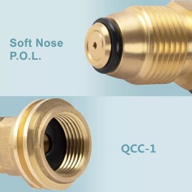 Hardwareeeer POL to QCC1 Type-1 Hose Connector Fitting Propane Tank Adapter Old to New 1PC