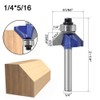 Bestgle 4pcs 1/4 Inch Shank Chamfer Router Bits with 45