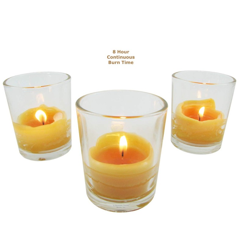 Beeswax Candle Works, 10-Hour Votives (Pack of 6) 100% USA