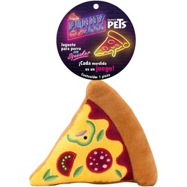 Fancy Pets Juguete para Perro en Forma de Pizza con Squeaker Funny Food