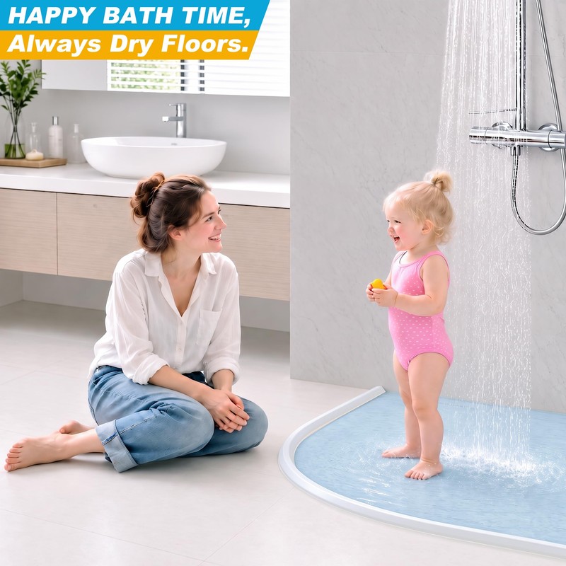Zehiels 39" Shower Threshold Water Dam Self-Adhesive Silicone Water Barrier