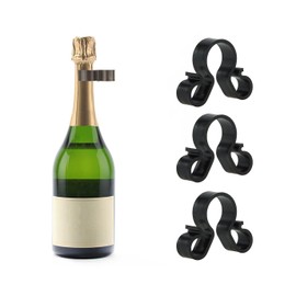 XGNG 15PCS Champagne Bottle Sparkler Double Holder Wine Bottle Candle Holder Safety Clips Champagne Bottle Clips Wine Bottle Candle Safety Clips