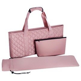 Jongyance Empty Mahjong Bag(Pink) with A Mahjong Tile Bag and A Rack Bag, Mah-jongg Carrying Bag, Mahjong Accessory