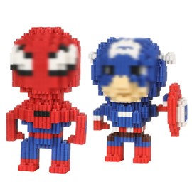 2 Stück Bausteine Building Blocks Sets, Micro Konstruktionsspielzeug Modellbausatz Erwachsene, 3D Mini Puzzle Kinder Educational Toys Gift,Mikro Bausteine Sets