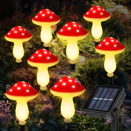 Kyduu Pack of 8 Mushroom Solar Lights for Outdoor Garden, Garden Light, Waterproof Path Light, Solar Lights, Garden Decoration for Outdoors, Garden Decoration, Solar Lights for Outdoors, Solar