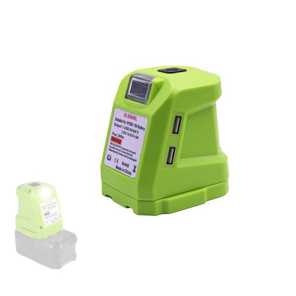 USB Charging Adapter for Ryobi 18V One+ Li-ion Battery Source