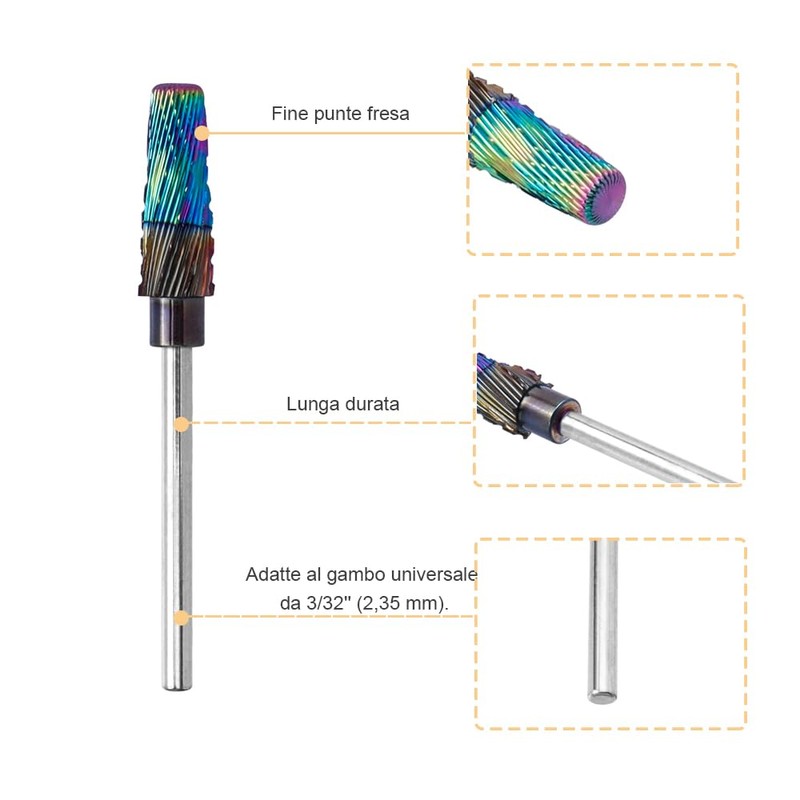 Bestgle Carbide Nail Drill Bit Set 5 in 1 Nail