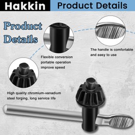 Hakkin Drill Chuck Key Wrench with Universal 4 Way Chuck Key, 6pcs Replacement Drill Press Chuck Key for Drill Clamping Tool, 4mm,6mm,10mm,13mm,16mm Chuck Press Wrench Key and 4 in 1 Drill Chuck Key