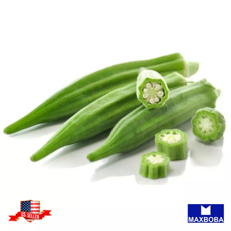 Maxboba Okra Seeds Perkins Long Pod Non-GMO Heirloom - 80