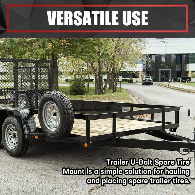 VIAGL U-Bolt Trailer Spare Tire Bracket, Spare Tire Carrier Galvanized
