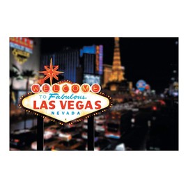 Fun Express - Viva Las Vegas Backdrop Banner - Party Decor - Wall Decor - Preprinted Backdrops - 3 Pieces
