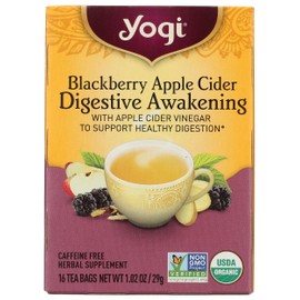 Yogi Tea Organic Blackberry Apple Awakening Digestive Cider, 16 CT