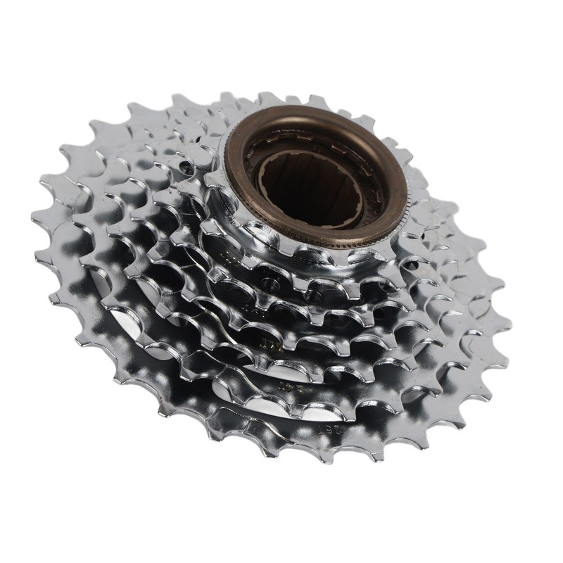 7 Speed Freewheel 13‑28T Bike Threaded Flywheel Silver Steel Bike