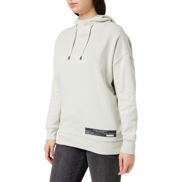 G-Star Row Back Snap Hooded Sweater, Sustainable Back Snap Pullover Hoodie, Oyster Blue